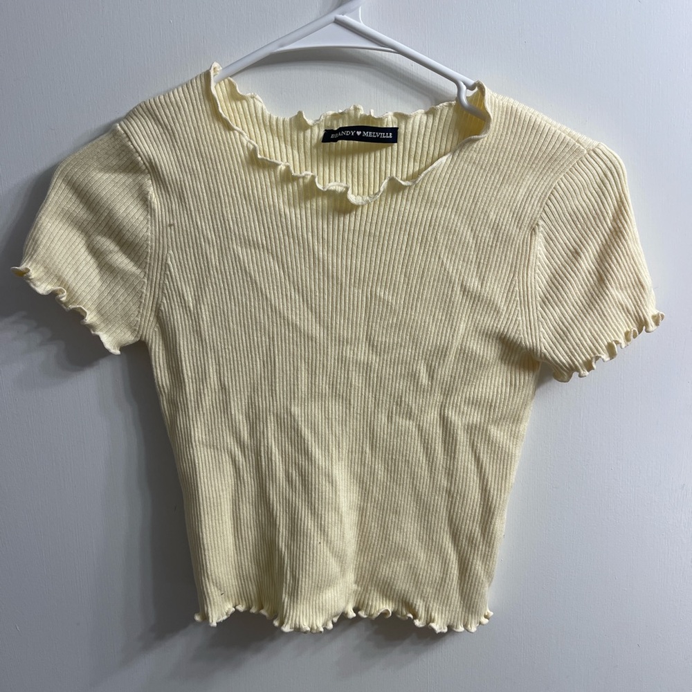 Brandy Melville Pale Yellow Top